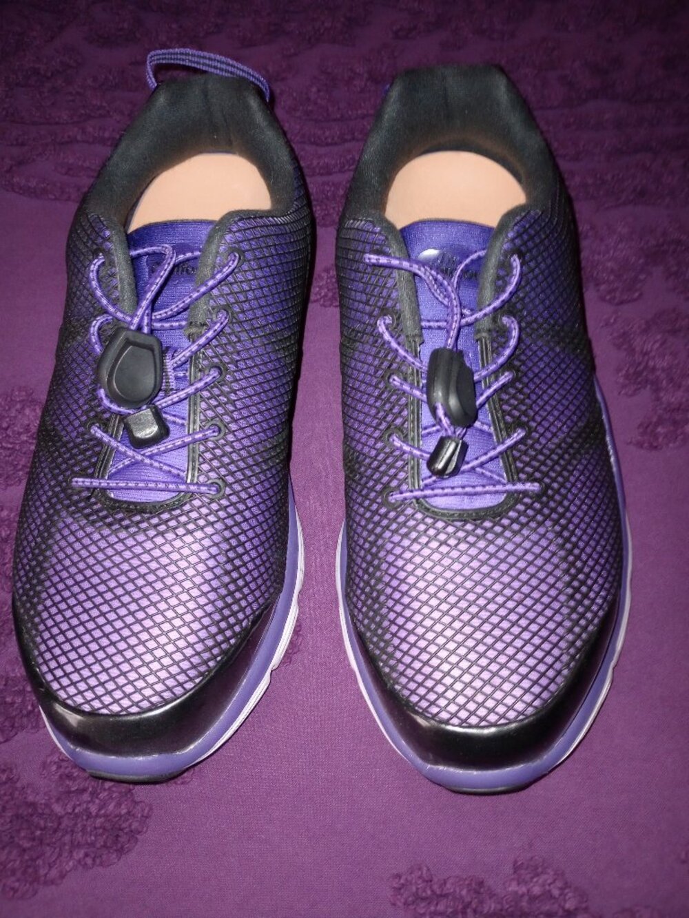 Dr. Comfort Katy Purple/Black Orthotic Pull On Sneakers Excellent Condition 9W*